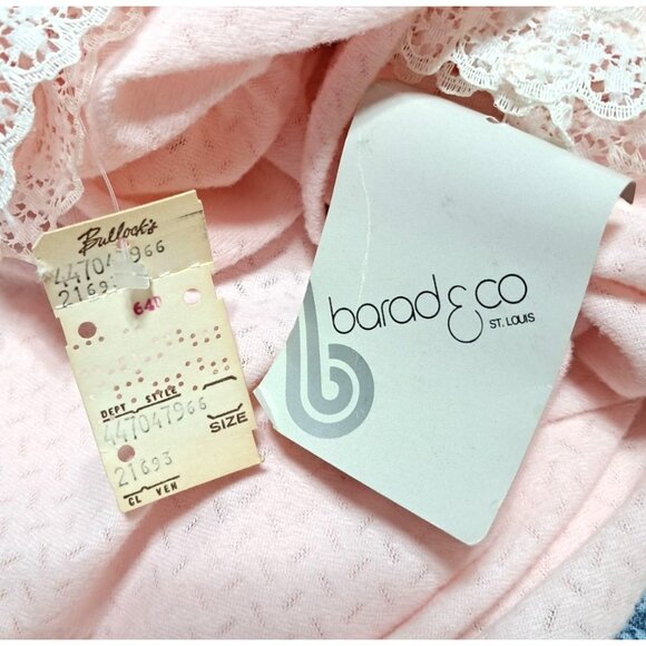 Vintage Nightgown Barad Co Nightwear Womens Size L Pink NOS NWT Long Sleeve Full - Picture 7 of 15